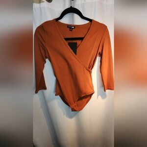Fashion Nova Terracotta Wrap Bodysuit